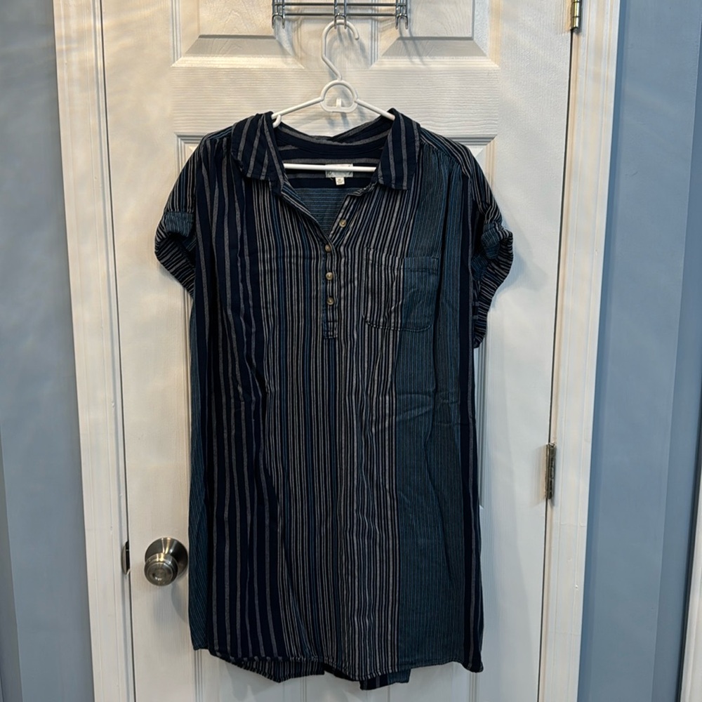 Striped Blue Striped Summer Dress